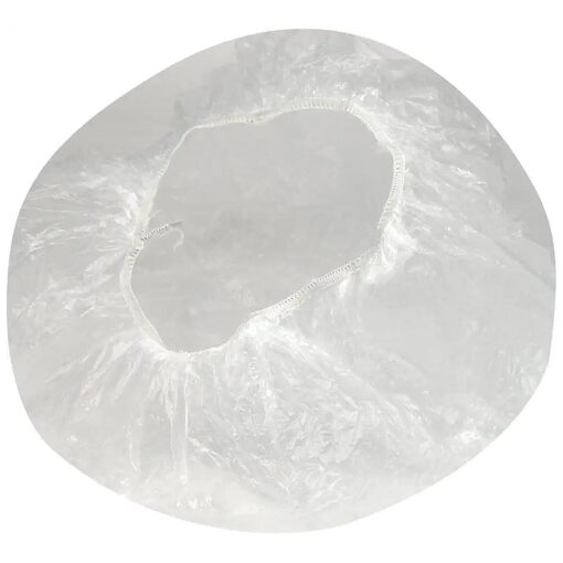 Disposable 100 Pcs Plastic Waterproof Clear Shower Caps Bath Shower Hair Caps For Women and Men