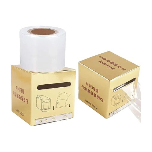 Disposable Eyebrow Tattoo Plastic Wrap Preservative Saran Barrier Film Microblading Supplies Lips Permanent Make Up Cling Wrap Cover Tape Roll Transparent 2 PCS