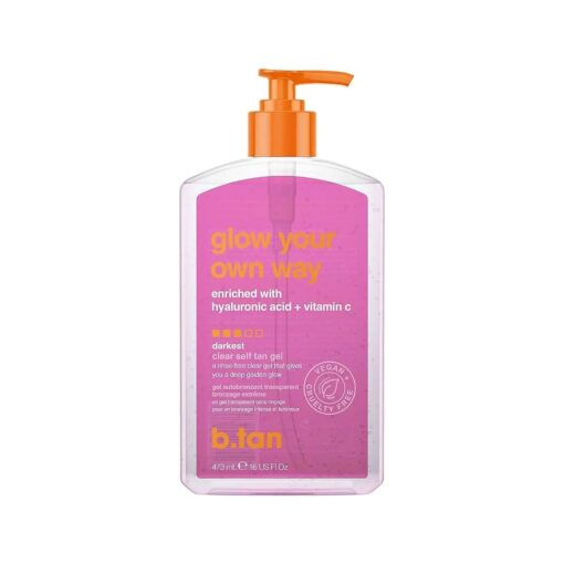 Clear Self Tan Gel | Glow Your Own Way - Best Transfer-Resistant, Quick, Self Tanning Gel, Vegan, Cruelty Free Self Tanner, 16 Fl Oz