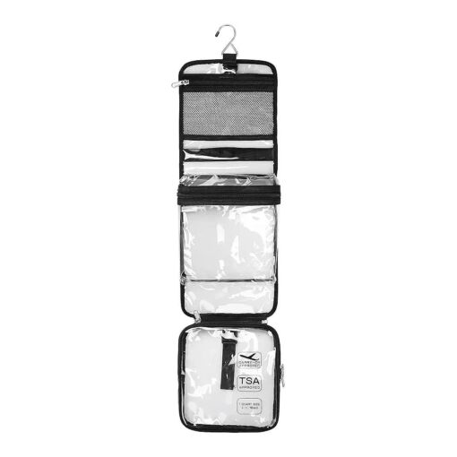 Relavel Hanging Toiletry Bag TSA Approved Clear Toiletry Bag for Women and Men 2 in 1 Removable TSA Liquids Travel Bag Waterproof Carry On Airline 3-1-1 Compliant Bag Quart Sized Luggage Pouch ( Clear )