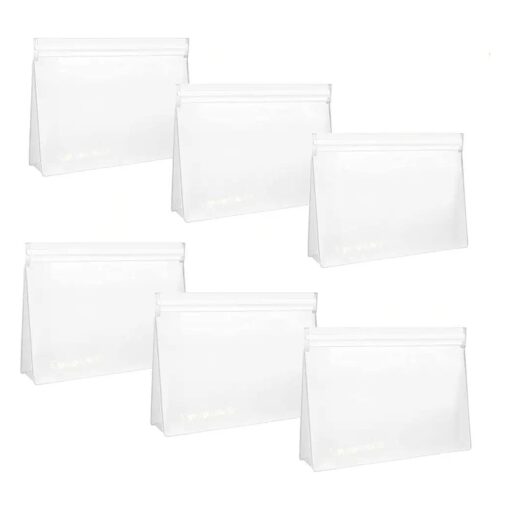 Clear Toiletry bags, PEVA Material Leakproof Zipper Bags, Security Approved Travel Makeup Cosmetic Bags for Women Men, ( 6 Pack-7.9in )