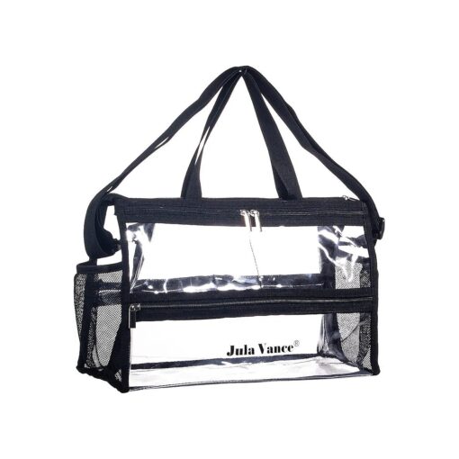 Game Changer Travel Bag Actor Bag Clear Vinyl PVC Makeup Cosmetic Toiletry Bag MUA Kits Organizer Bag Stadium Approved Clear Tote Gym Bag with Adjustable Strap for Home, Work, Concerts, Sports Events