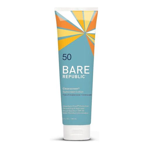 Bare Republic Clearscreen Sunscreen SPF 50 Sunblock Body Lotion, Water Resistant with an Invisible Finish, 5 Fl Oz