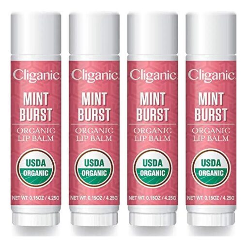 Cliganic Organic Lip Balm - Mint Burst ( Pack of 4 )