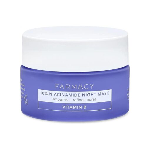 Farmacy 10 % Niacinamide Facial Mask - Smoothing & Hydrating Skin Care Face Mask - Panthenol & Niacinamide Cream - Overnight Face Mask, 50 ml