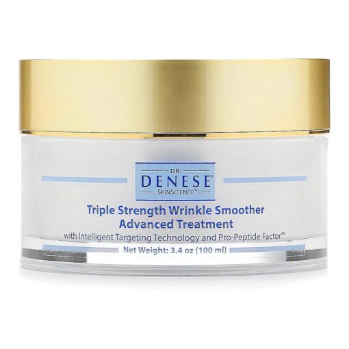 Dr. Denese SkinScience Triple Strength Wrinkle Smoother Advanced Treatment Combines Natural Extracts with Enhanced Peptide Technology To Tighten & Firm Skin - Paraben-Free, Cruelty-Free - 3.4oz