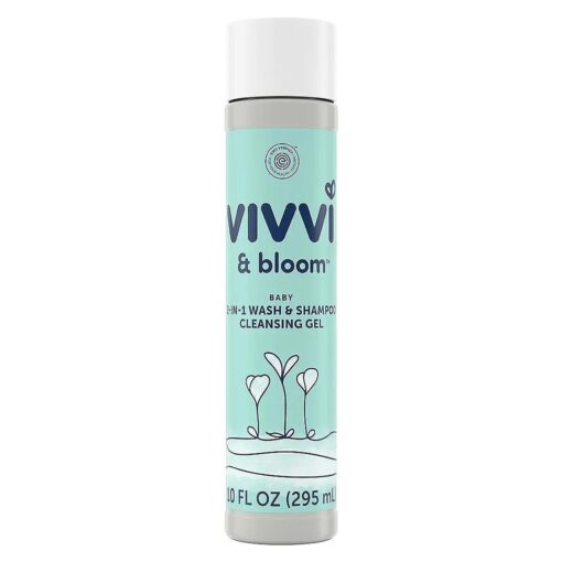 Vivvi & Bloom Gentle 2-in-1 Baby Wash & Shampoo Cleansing Gel, Leaves Sensitive Skin Feeling Healthy & Moisturized, Tear-Free, Formulated Without sulfates, paraben, and Dyes, 10 fl, Oz