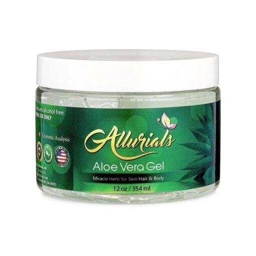 100 % Pure & Organic Aloe Vera Gel, Clinically tested & Dermatologist approved, Hydrates & Heals Dry & Damaged Skin & Hair- 12 Oz