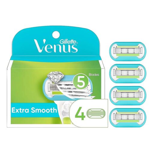 Gillette Venus Extra Smooth Womens Razor Blade Refills, 4 Count, Designed for a Close, Smooth Shave