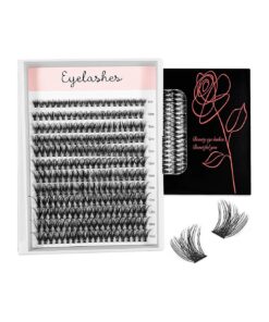 Cluster Lashes 240pcs Lash Extension D Curl False Eyelashes Individual Lash Clusters Eyelash Extension Mixed Length Eyelash Clusters Natural Look Eyelash Extension Cluster Lashes ( 40D-0.07D-9-16mm )