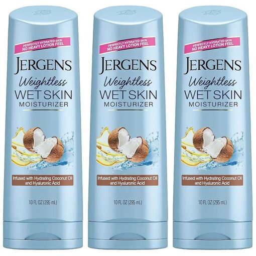 Jergens Wet Skin Body Moisturizer With Coconut Oil, In Shower Lotion For Dry Skin 10 Fl Oz ( Pack of 3 )