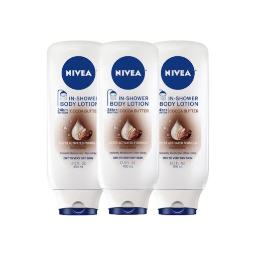 NIVEA Cocoa Butter In Shower Lotion, Body Lotion for Dry Skin, 13.5 Fl Oz ( Pack of 3 )