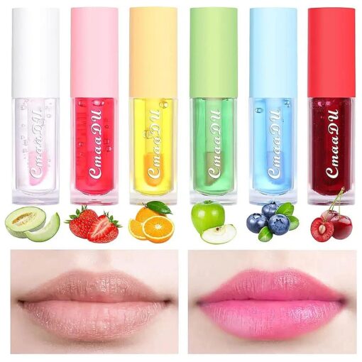 evpct 6Pcs Mini Clear Color Change Changing PH Tinted Lip Gloss Sets for Women Girls 10-12 Lip Oil Gloss Balm Tint Stain Glaze Pack Hydrating Moisturizer Lipstick Magic labiales magicos 0.071fl.oz * 6