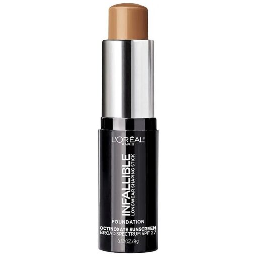 L'Oreal Paris Makeup Infallible Longwear Shaping Stick Foundation, 410 Cocoa, 1 Tube, 0.32 Ounce