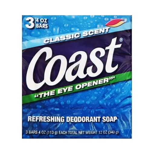 Coast Bath Bars Original Blue 3 Bar Soap oz, Coconut, 9.5 Ounce