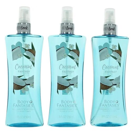 Coconut Fantasy by Body Fantasies, 3 x 8 oz Fragrance Body Spray women