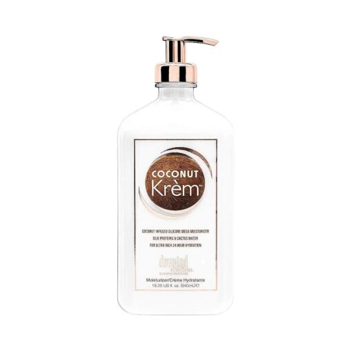 Devoted Creations Coconut Krem Moisturizer - Coconut Infused Silicone Moisturizer with Silk Proteins & Cactus Water for Ultra Rich 24 Hour Hydration 18.25 oz .