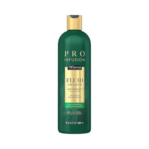 TRESemme Cruelty-Free Pro Infusion Fluid Smooth Sulfate-Free Shampoo For Silky & Supple Hair Infused With Natural Coconut Droplets + Plant-Based Salon Protein + Niacinimide 16.5oz