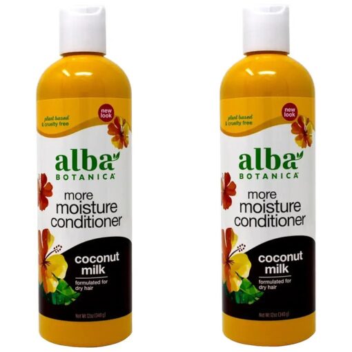 Alba Botanica Hawaiian Extra-Rich Hair Conditioner, Coconut Milk, 12 oz, Pack of 2