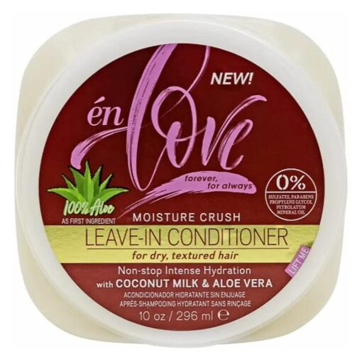 Moisture Crush Leave-In Conditioner with Coconut Milk & Aloe Vera - Intense Hydration - Pure Marula Oil, Honey & Shea Butter - Sulfates, Paraben, Mineral Oil-Free - 10 oz