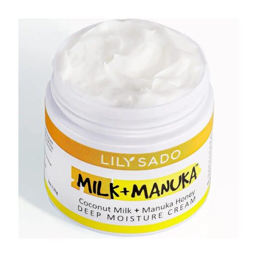 LILY SADO Coconut Milk and Manuka Honey Natural Face Moisturizer - Non Greasy Organic Facial Cream with Cocoa Butter and Gotu Kola - Amazing Anti-aging Formula