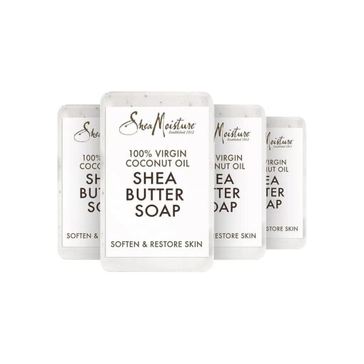 SheaMoisture Shea Butter Soap for All Skin Types 100 percent Virgin Coconut Oil Cruelty Free Skin Care 8 oz 4 Count