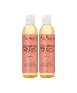 Body Oil with Coconut & Hibiscus for Bath and Shower, Coconut Massage Oil & Coconut Body Oil, Shea Moisture Body Oil with Hibiscus Flower Extracts ( 2 Pack, 8 Oz Ea )