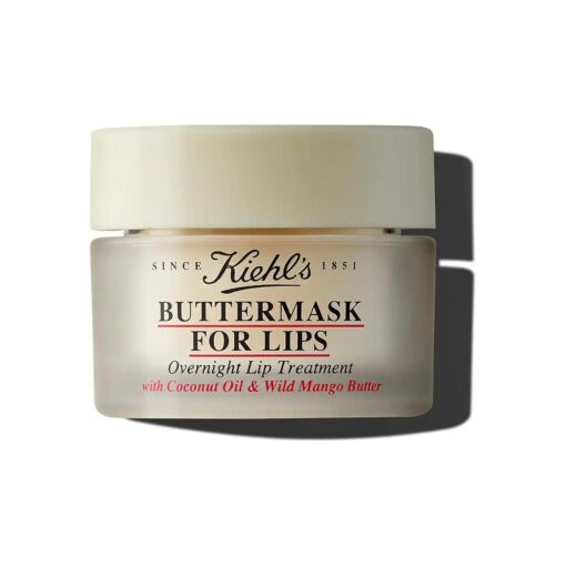 Kiehl 's Buttermask For Lips, Hydrating Overnight Lip Mask, Nourishes & Restores Dry Lips, Intense Hydration, with Coconut Oil & Wild Mango Butter, Paraben-free, Fragrance-free - 0.35 fl oz