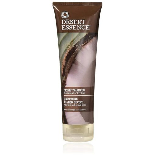 Desert Essence Coconut Shampoo, 8 fl oz ( Pack of 2 ) - Gluten Free, Vegan, Paraben Free - Organic Coconut, Hemp & Olive Oils + Shea Butter