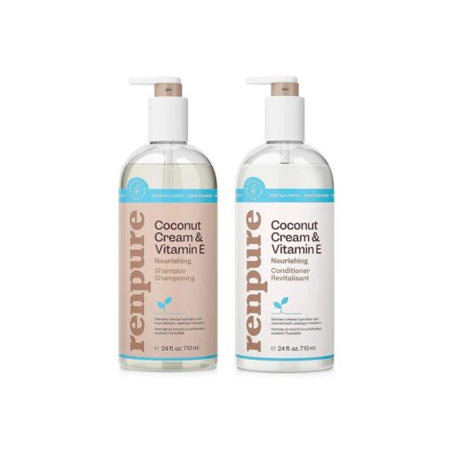 Renpure Coconut Cream & Vitamin E Nourishing Shampoo and Conditioner Set, 24oz