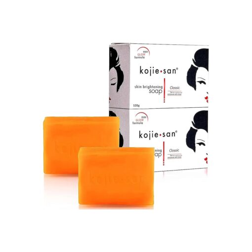 Kojie San Skin Brightening Soap - Original Kojic Acid Soap that Reduces Dark Spots, Hyperpigmentation, & Scars with Coconut & Tea Tree Oil- 135g x 2 Bars