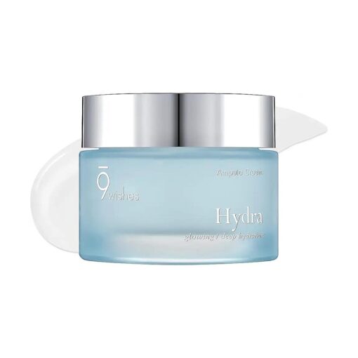 9 wishes Hydra Ampule Cream 1.7Fl, Oz, 50ml Powerful Hydration with Coconut Water - Long Lasting Hydration Facial Moisturizer