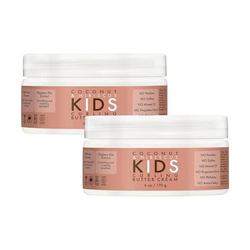 Shea Moisture Kids Curly Hair Products, Coconut & Hibiscus Kids Curling Butter Cream, Shea Butter, Coconut Milk, Coconut Oil, Anti Frizz, Kids & Babies Hair Products for Curly Hair ( 2 Pack - 8 Oz Ea )