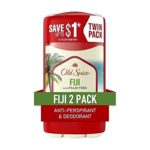 Old Spice Antiperspirant and Deodorant for Men, Fresher Collection, Fiji, Coconut & Tropical Wood Scent, 2.6 Oz ( Pack of 2 )