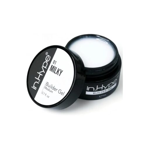 IN.HYPE Hard Builder Gel for Nail Extension/Strengthening ( milky white # 1 ) Color Sculpting Gel UV/LED Cured