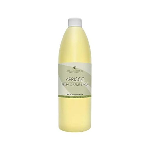 Apricot Kernel Oil - 100 % Pure, Organic, Cold Pressed, Unrefined, Raw - Bitter Scent, Therapetutic Premium Grade A Kernal - Perfect for Massage, Skin, Hair & Body Care 16 OZ Quart Bulk