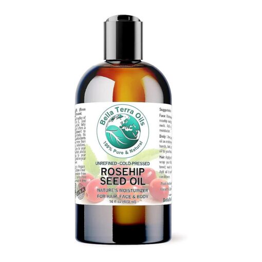 Cold-Pressed Rosehip Seed Oil 16oz - Unveiling Pure Rosa Mosqueta Essence, Boosted with Lycopene & Beta-carotene, Luxurious Face Treat