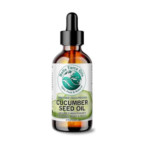 Bella Terra Oils - Cucumber Seed Oil 2oz - Cold-Pressed Marvel, Packed with Vitamin E, B1, B2 & B3, Omega-6 Fatty Acids, Perfect Complement to Your Skin Regimen