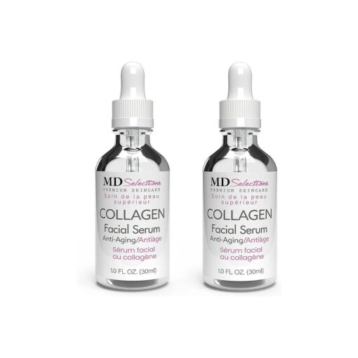 Collagen Serum with Facial Moisturizer - Peptide Collagen Serum for Face, Lifting, Plumping, & Firming Collagen Facial Serum Improves Elasticity, Reducing Acne ( 1+1 Fl Oz, 2-Pack )