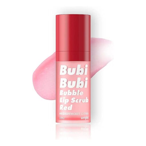 UNPA Bubi Bubi Bubble Lip Scrub Red 0.33 Fl Oz| Lip Bubble Moisturizer & Lip Scrubber | Lip Care Products for Lip Repair & Lip Lightening | Lip Scrubs Exfoliator & Moisturizer | Korean Lip Moisturizer