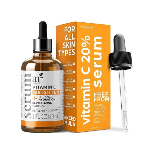 artnaturals Anti-Aging Vitamin C Serum - ( 1 Fl Oz / 30ml ) - with Hyaluronic Acid and Vit E - Wrinkle Repairs Dark Circles, Fades Age Spots and Sun Damage - Enhanced 20 % Vitamin C