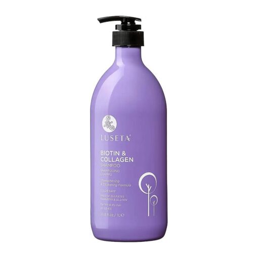 Luseta Biotin & Collagen Shampoo Thickening for Hair Loss & Fast Hair Growth - Infused with Argan Oil to Repair Damaged Dry Hair - Sulfate Free Paraben Free 33.8oz