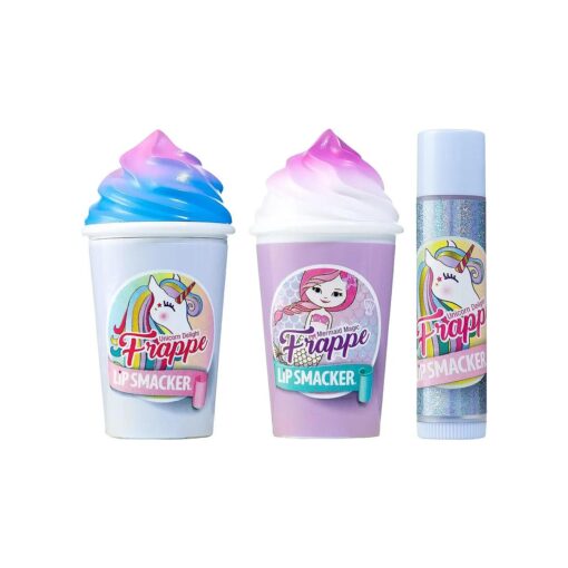 Lip Smacker Magical Frappe Collection 3 Pack Beverage Lip Balm- Unicorn & Mermaid Unicorn Delight/Mermaid Magic