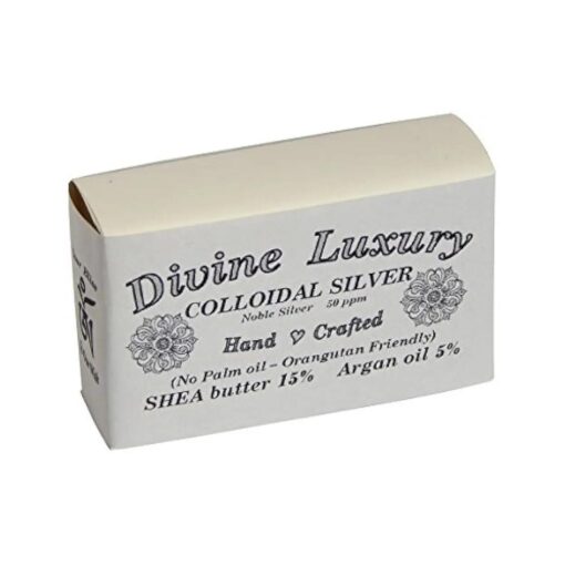 MSNOR Colloidal Silver Soap Bar UNSCENTED DivineLuxurySoap - All Natural, No Palm Oil, Feel Clean, Safe, Bubbly, anti viral