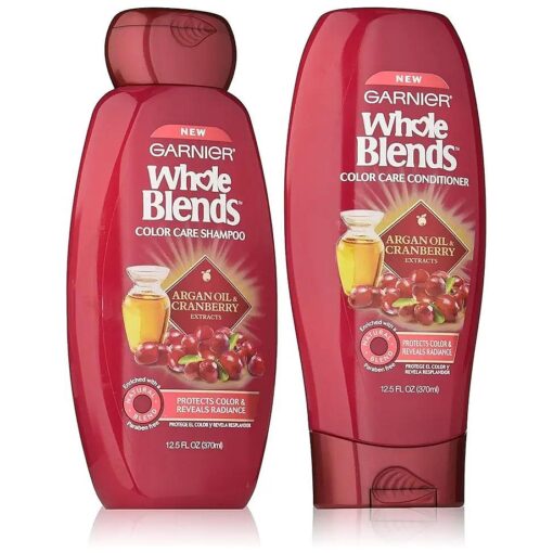 Garnier Whole Blends Color Care Shampoo and Conditioner Set with Argan Oil and Cranberry Extracts, 12.5 Ounces each