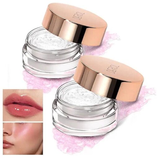 2pcs Color Changing Blusher for Cheek Moisturizing Blush Rouge Multi-use Cream for Cheek & Lip Waterproof Gel for Cheeks & Lips Glossy Shiny Finish Blush Makeup