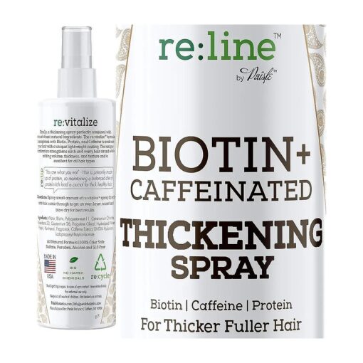 Biotin Hair Thickening Spray for Hair Growth Spray NATURAL Hair Thickener for Fine Hair Volume Spray for Fine Hair Volumizer for Hair Spray Color Safe - BIOTIN & CAFFEINE - Get Thicker Hair in Seconds