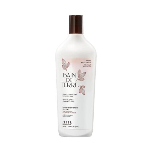 Bain de Terre Long & Healthy Shampoo/Conditioner | Sweet Almond Oil | Fortifies & Strengthens Long, Growing Hair | Argan & Monoi Oils | Paraben Free | Color-Safe