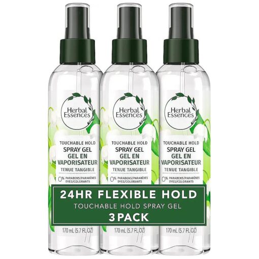 Herbal Essences Hair Spray Gel for Curly Hair, Styling Gel for Women, Touchable Hold, 5.7 Fl Oz ( Pack of 3 )