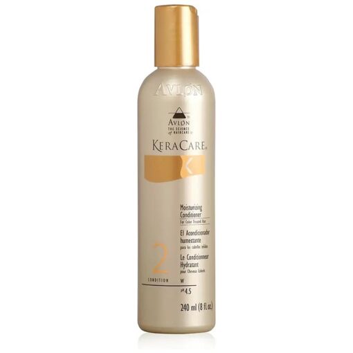 KeraCare Moisturizing Conditioner for Color Treated Hair 8 oz - Patented Fiber Strengthening Complex - Minimizes Color Fading - Protects Hair from Thermal & UV Damage